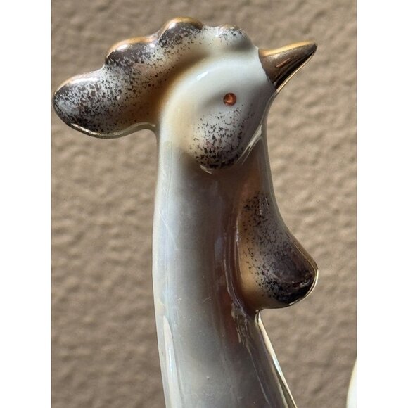 Vintage Norcrest Mid-Century Modern Ceramic Rooster Figurines - Pair Of 2 - Picture 5 of 12